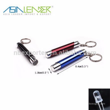 ALU + ABS 1 LED Schlüsselketten-Taschenlampe mit 3 * LR44 Batterie, förderndes Keychain LED-Licht